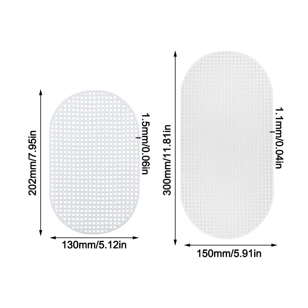 DIY Plastic Weaving Plastic Mesh Cloth Handmade Craft Bags Making Grid Hook Oval Knitting Crochet Bags Bottom Bag Accessories