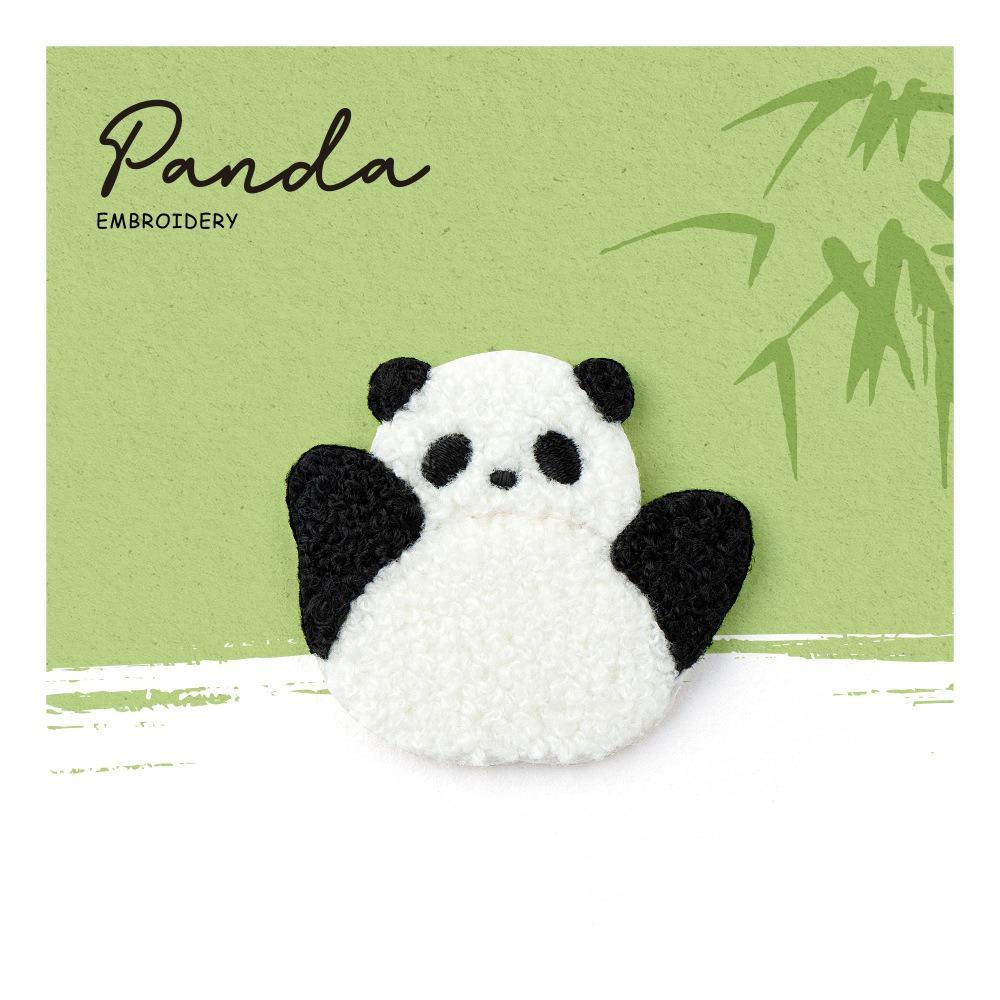 

Cute Panda Brooch Cartoon Cloth Badge Creative Embroidery Panda Pin Bag Decoration Style 12