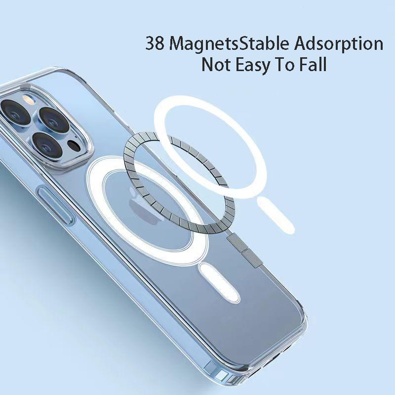 Luxury Wireless Charge Magnetic For MagSafe Case For Iphone 11 12 13 14 15 Pro XS Max Mini X XR 7 8 Plus SE Clear Acrylic Cover