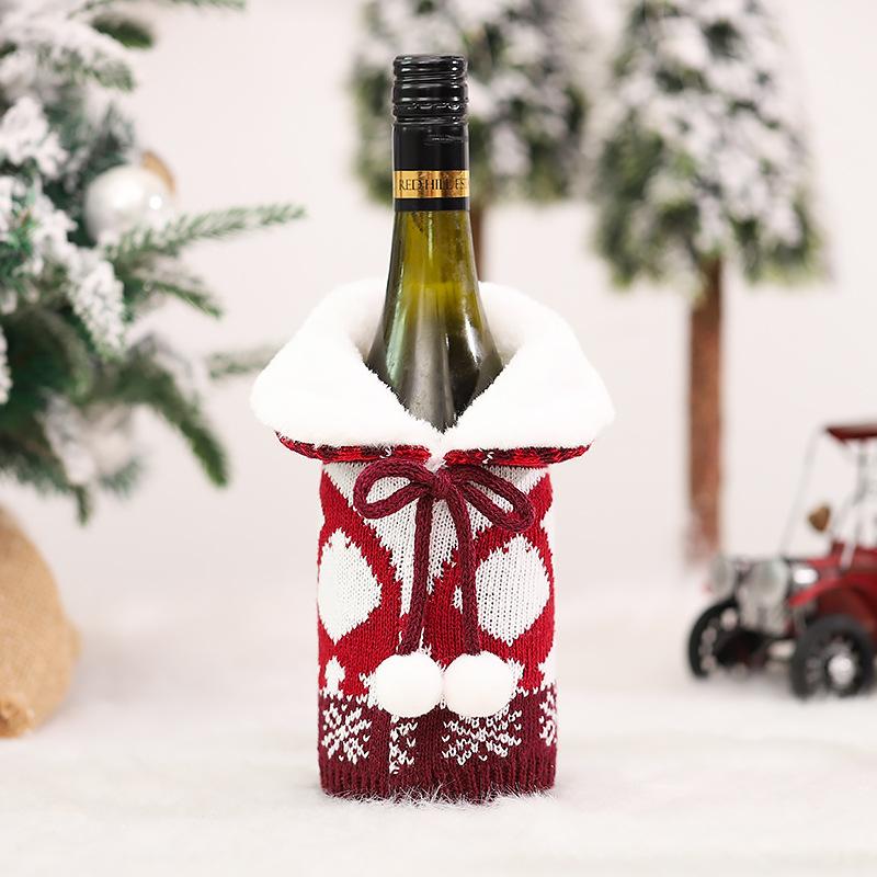 Reusable Christmas Wine Bottle Covers for Holiday Dinner Party Table Decorations Made of Soft Non Non Woven Fabric Sleeve