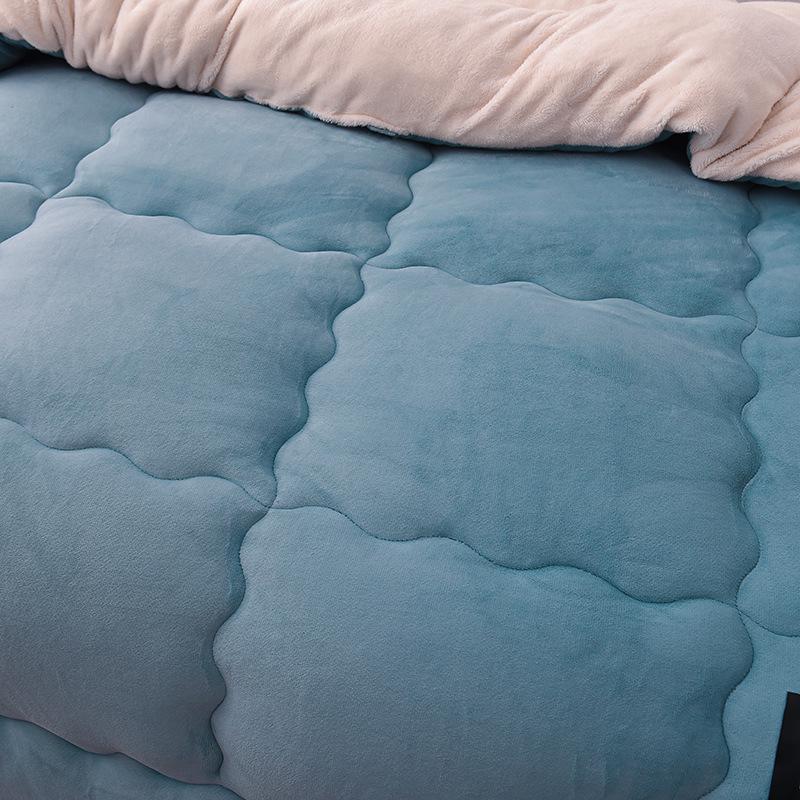 Winter Lammwoll-Samt-Steppdecke: Doppelseitige Fleecedecke - Warme Baumwolle, Doppelgröße, Ideales Geschenk