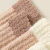 1 Pair Women Coral Velvet Socks Autumn Winter Fuzzy Thick Warm Fleece Mid-calf Socks Soft Fluffy Home Sleeping Slipper Socks