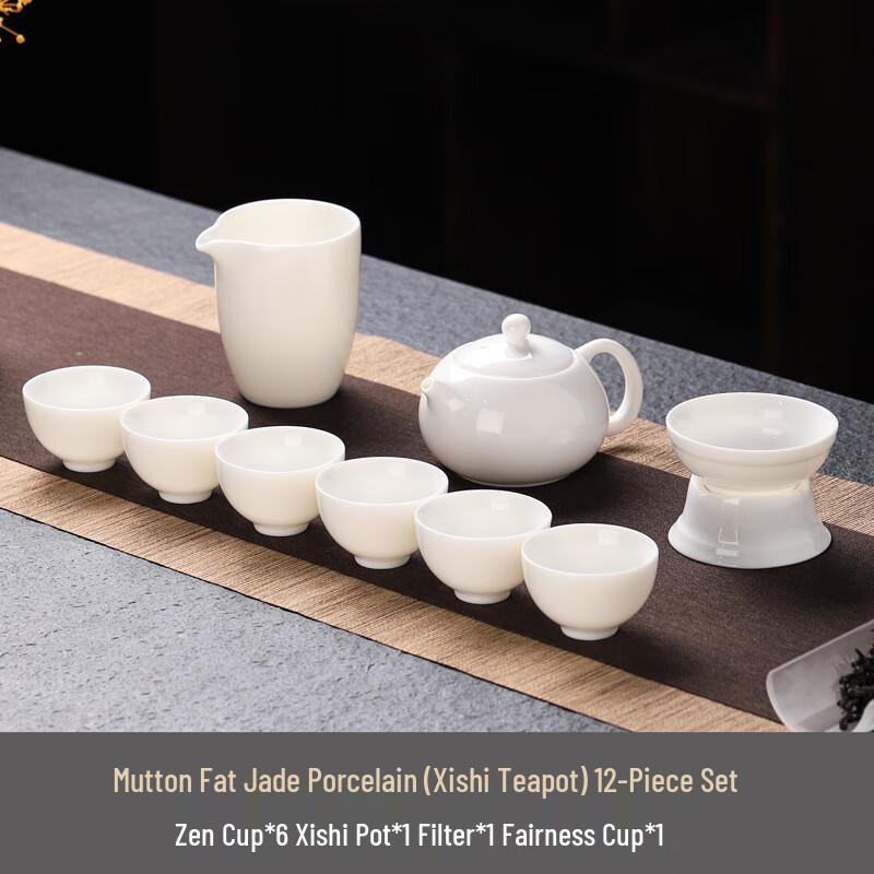 Shangqi Mutton-Fat Jade Porcelain Xishi Tea Set