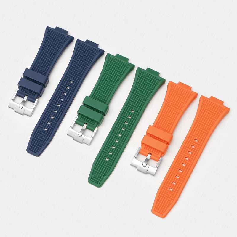 Convex End Strap for Tissot PRX Series T137.407/T137.410 Super Player Men Rubber Silicone Quick Release Watch Band 26x12mm