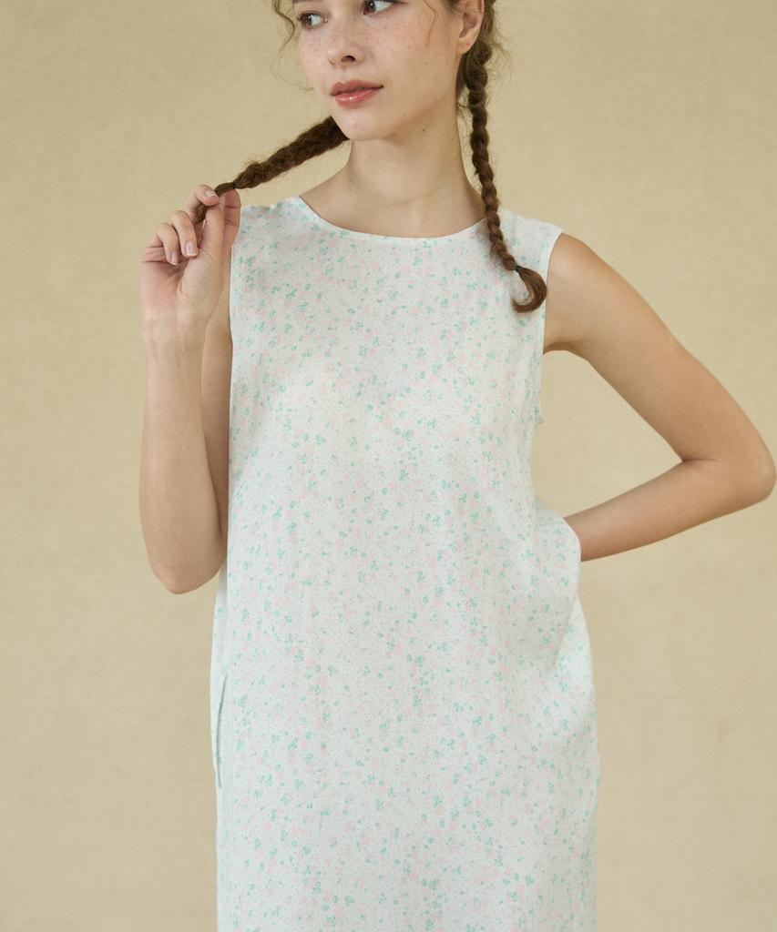 WIOE Floral String Sleeveless Dress_White
