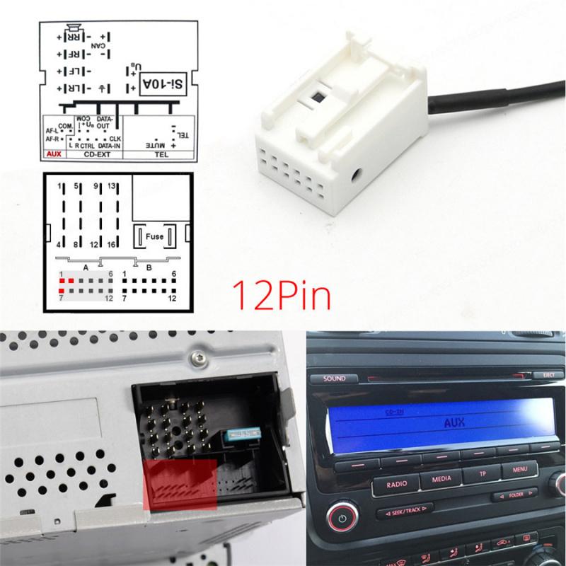 New Car 12Pin Bluetooth Adapter Aux Cable For Peugeot 207 307 407 Citroen C2 C3 RD4