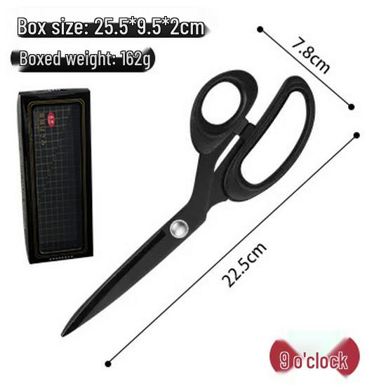 Professional Fabric Cutting Scissors: Tailoring, Dressmaking, Household Sewing, Crafting - Large, Blackened