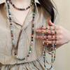 Bohemia Glass Beads Necklace Rainbow Chokers Necklace Strand Sweater Chain  For Women Female