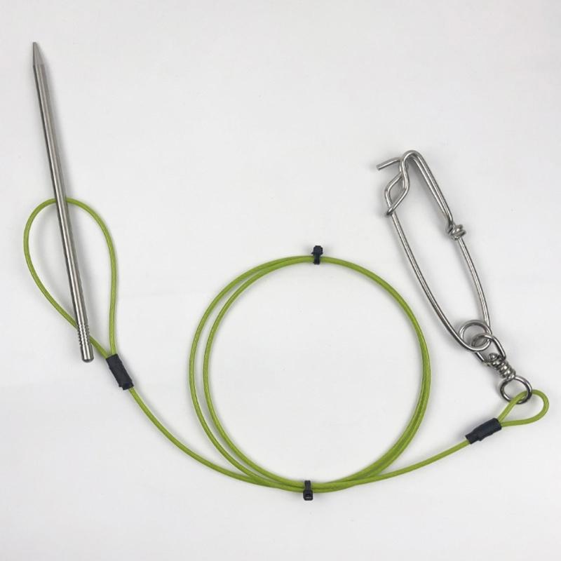 Stringer Fish Holder Kayak Fishing Big Game Fish Needle Hook for Diving Fish Stringer with Clip and Stainless Cable