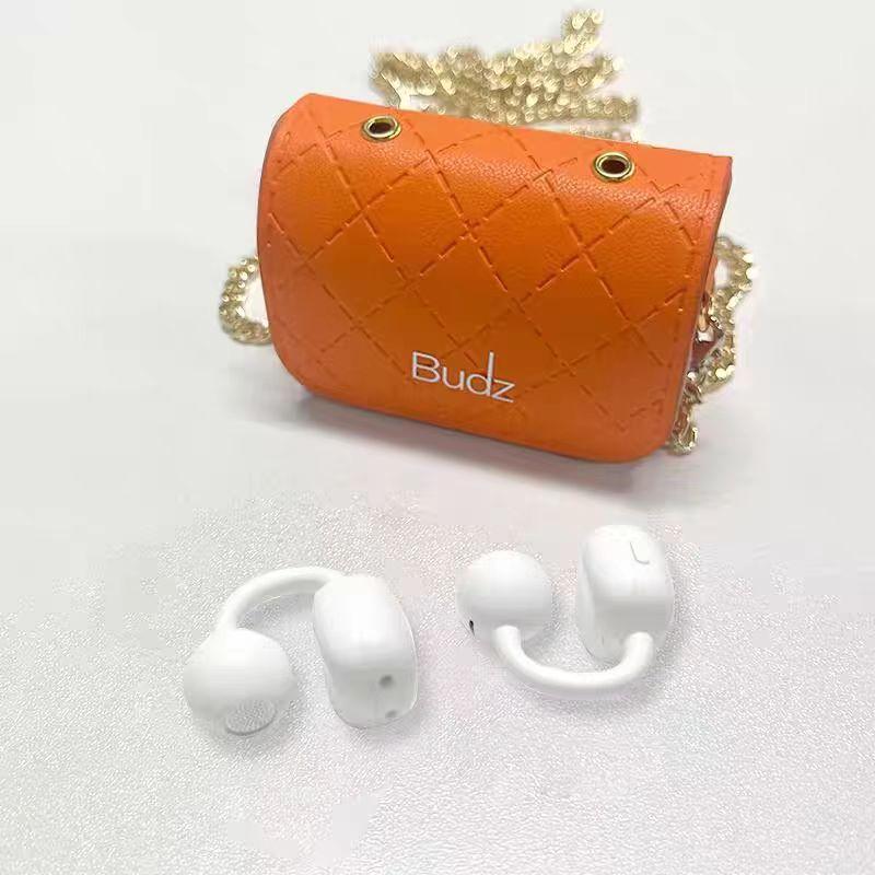 (Valentine's Day gift)Luxury Leather Bag Ear Clip Earbuds Bluetooth Headphone Surround Sound Earphone Wireless Headset In HD Mic