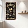 Vintage NY Hard Rock Concert Metal Tin Sign, Skull Feather Guitar Lightning Bolt Decor, Live Music Free Soul 09-9PM 197-8 BRONX6