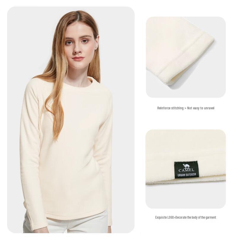 Camel Women's Crew Neck Fleece Pullover