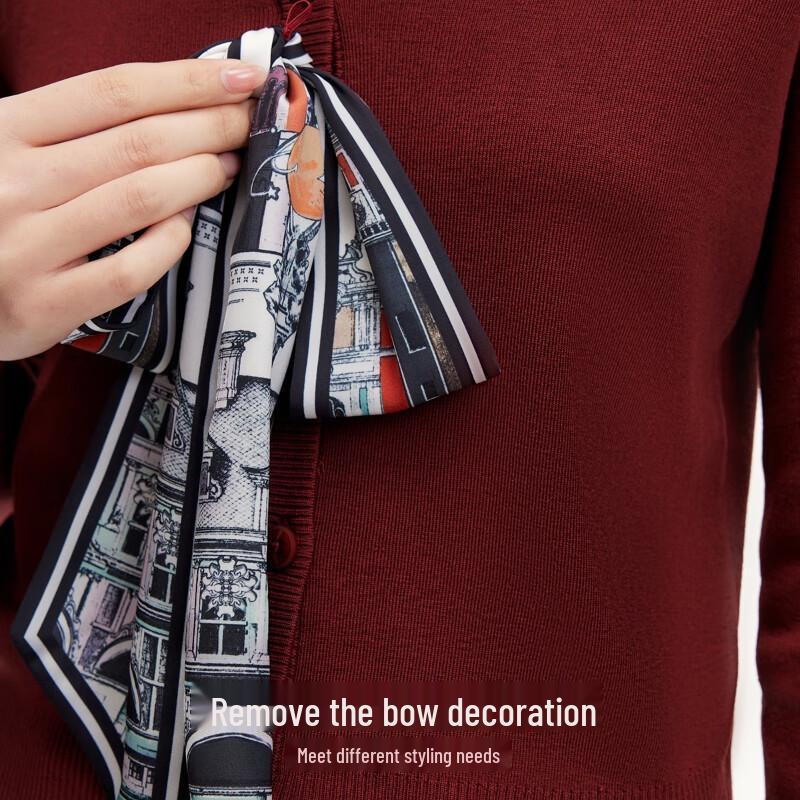 VEROMODA Women's Slim-Fit Nine-Sleeve Knit Cardigan with Ribbon