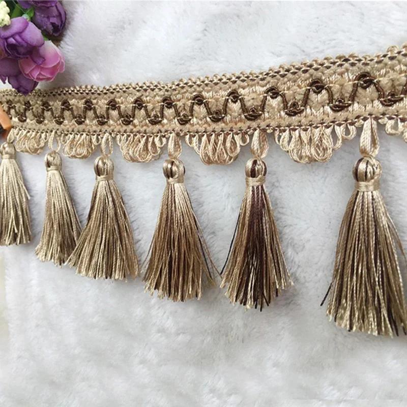 1m Long Sewing Tassel Fringe Lace DIY Fabric for Home Accessories Trim Curtain Thread Decorative Webbing Tassle Cotton Fringes