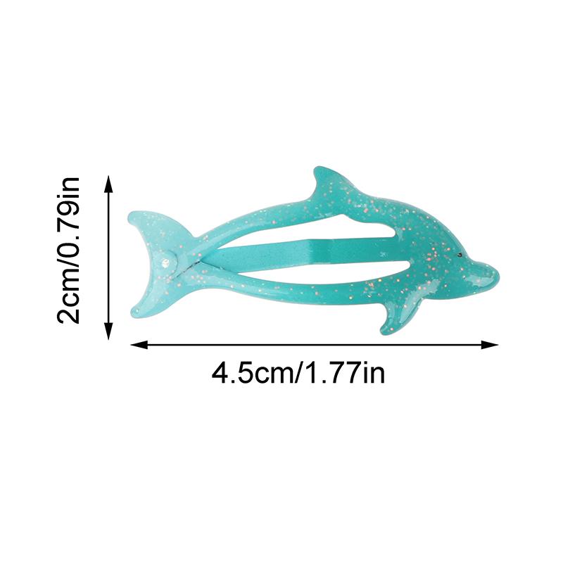 5Pcs Colorful Glitter Dolphin Bb Hair Side Clips Barrettes For Girls Women Child Holiday Party Gift Hair Accessories Headwear