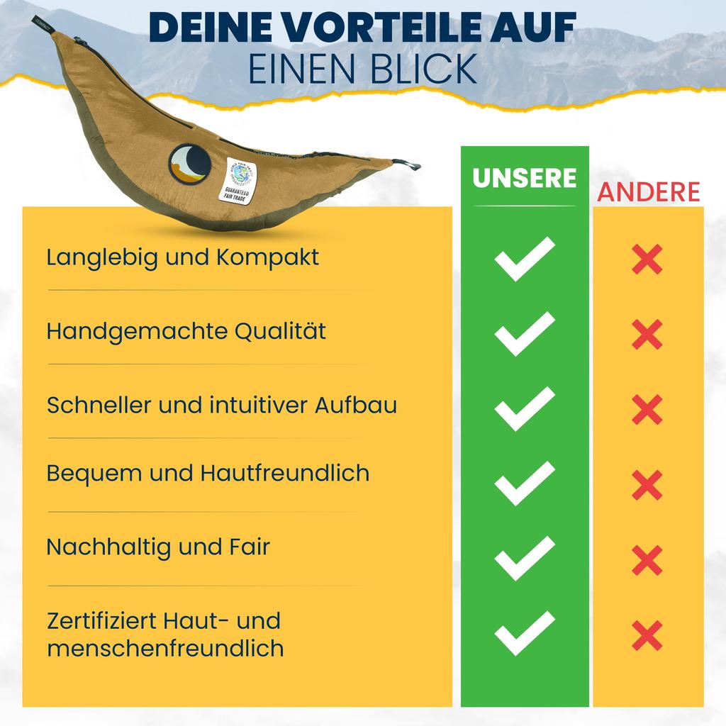 Ticket To The Moon Original Outdoor Camping Army Japanese 41036 Hammock, Green/Brown (Official Product)