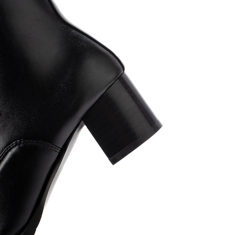 Women's High-heeled Short Boots Autumn and Winter Comfortable Versatile Thick-heeled Large-size Casual Short Boots