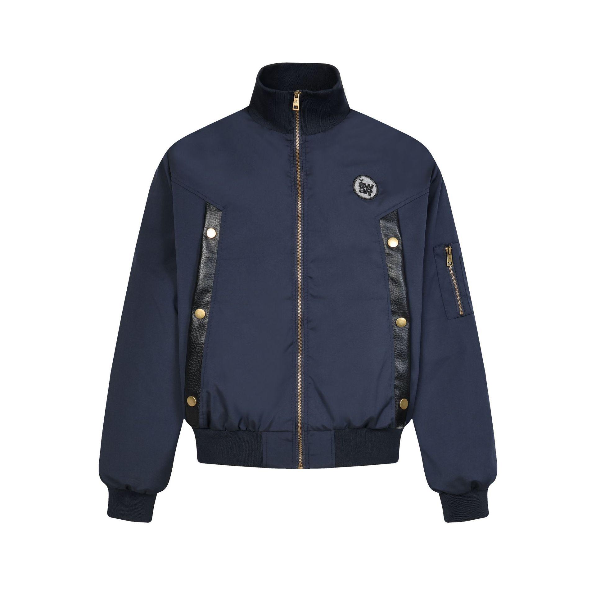 

ARES Men s Deconstructed Pilot Jacket with Stand Collar and Three Large Pockets Extra Large синій
