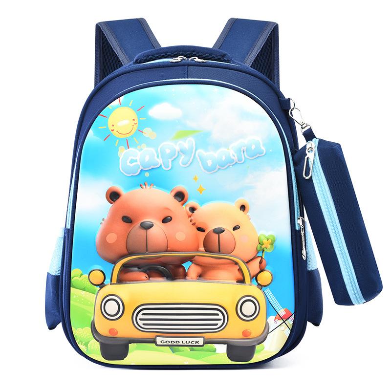 

School bag 3D three-dimensional hard shell bag Kapibara fashion trend school bag cartoon backpack темно-синього кольору