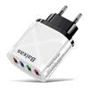 Multi-Port 4 USB Fast Charger 5V/2.4A - AU/EU/UK/US Plug