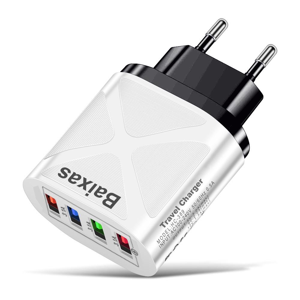 Multi-Port 4 USB Fast Charger 5V/2.4A - AU/EU/UK/US Plug