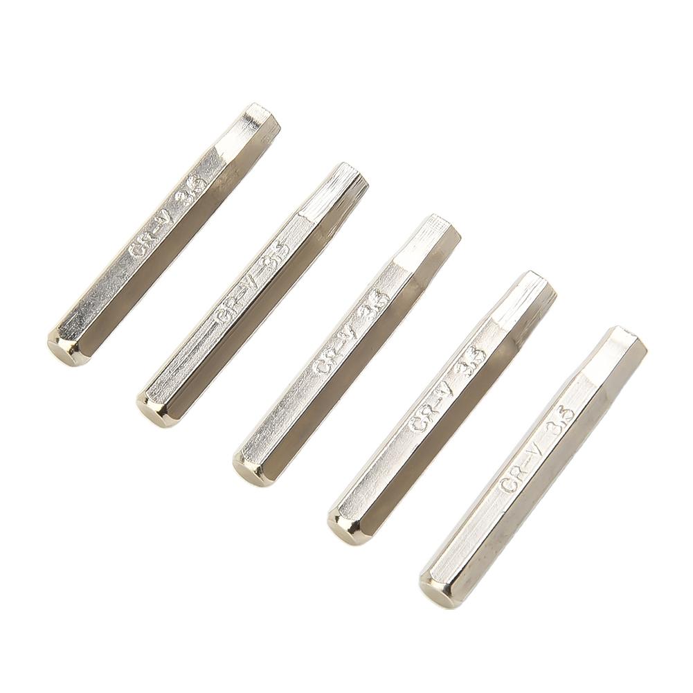 High Strength Steel Small Hex Screwdriver Bits 5Pcs H0 7 4mm Hex Shank