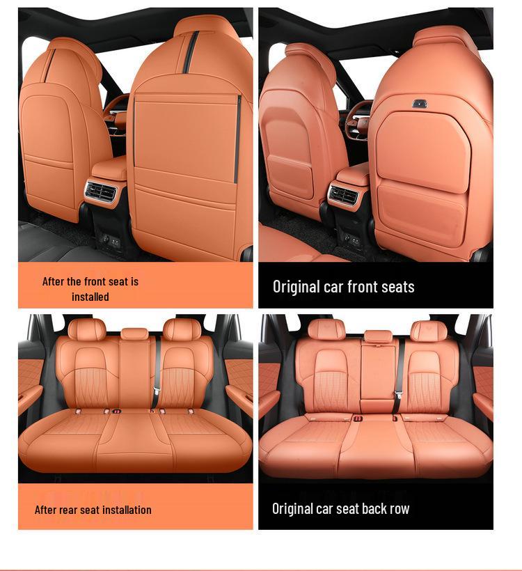 Nezha L Universal Full Leather Car Seat Cushion - Perforated, Full Surround, All-Season Cover.