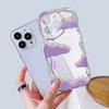 For iPhone 16 15 14 13 12 Samsung S24 S23 S22 A06 A13 A14 A15 A16 A55 Redmi Note 13 12 Purple Butterfly Cloud Pattern Soft TPU Phone Case