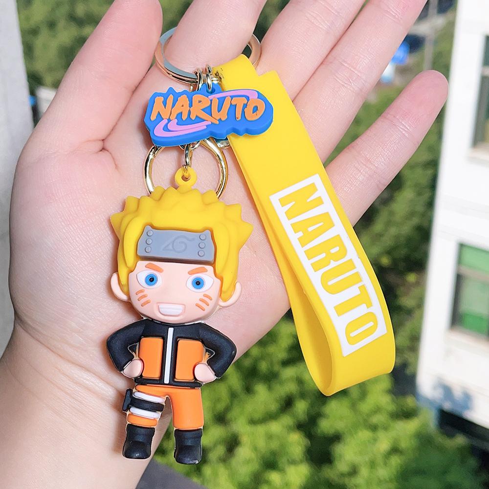 Naruto Shippuden Character 3D Silicone Keychain Set Naruto Sasuke Itachi Gaara Jiraiya Kakashi Anime Figure Bag Charm 1pc