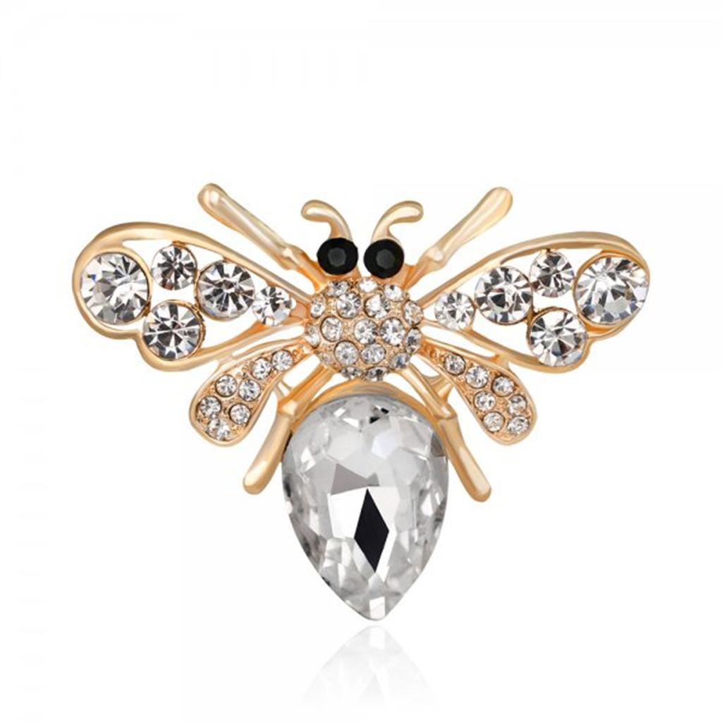 Exquisite Women Men Little Bee Fashion Crystal Brooch Decoration Rhinestone Insect Series Enamel Brooches Pins Accessories