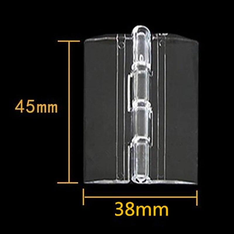 10pcs 25x33/30x33/45x38/65x42/42x100/42x200/45x150/45x300mm Plastic Folding Hinge Transparent Glass Hinge Durable Transparent Transparent Acrylic