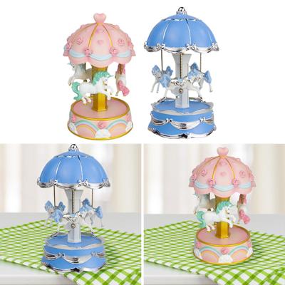 Turn Horse Carousel Musical Box Decorative Table Decoration Christmas Ornament for Holiday Decor Lightweight Multifunctional