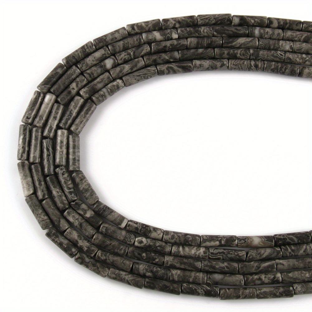 1pcs Natural Stone Tube Bead Sediment Jaspers Loose Cylinder Beads for Jewelry Making DIY Chakra Bracelet Accessories 15" 13x4mm