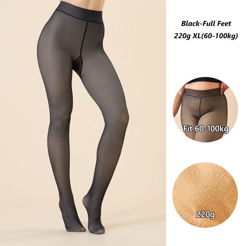 Thick Fake Translucent Leggings High Waist Thermal Stockings Winter Warm Pantyhose  for Women
