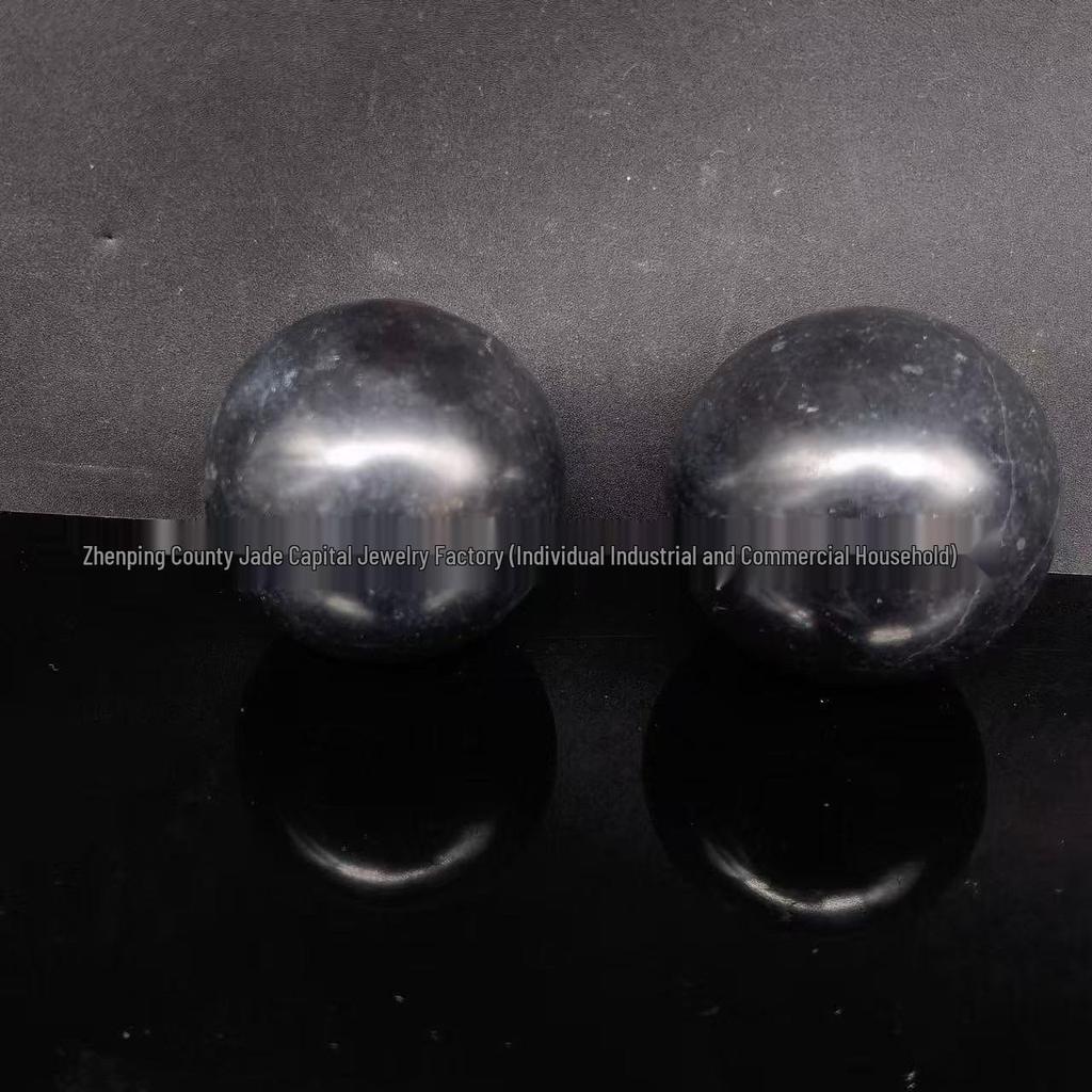 Natural Obsidian Massage & Rehabilitation Hand Ball for Fitness - Jade Grip Ball for Middle-Aged and Elderly Users