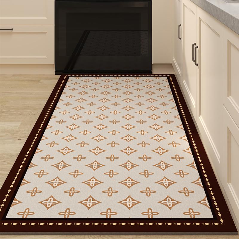 Rug for Kitchen Vinyl Carpet Pvc Waterproof Floor Mat Leather Oil-proof Non-slip Mats Checkerboard Classic Home Decoration Rugs