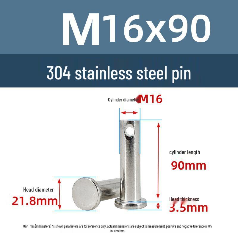 304 Stainless Steel Cylindrical Flat Head Positioning Pin with Hole (M3-M10)