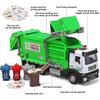 Garbage Truck Toys,Metal Diecast Cab,Pull Back with Lights and Sounds,Recycling Truck Toy with Trash Cans and Bins,Garbage Trucks for Boys Age 4-7