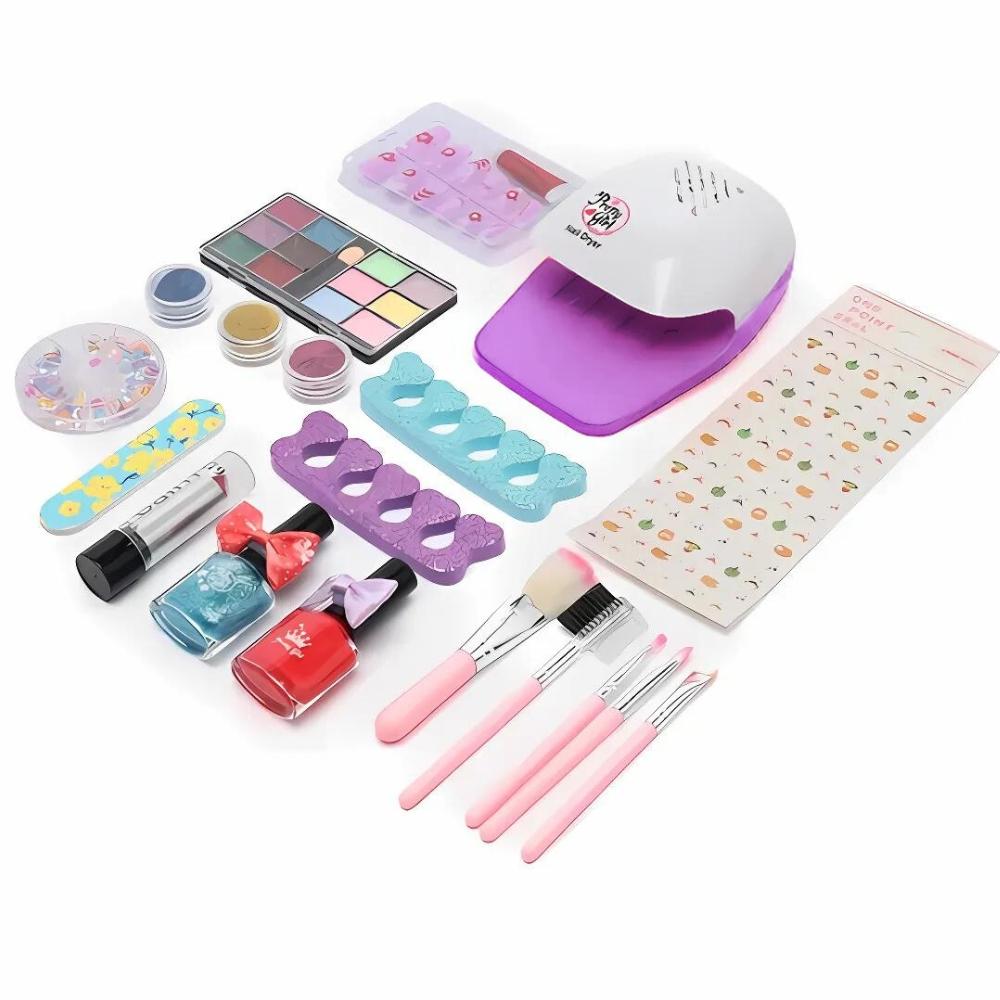 Makeup kit nail lamp gift for children girls 10 years old
