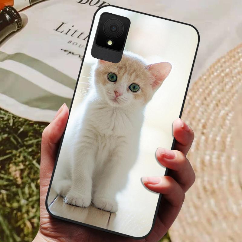 For TCL 502 Case Shockproof Soft Silicone TPU Bumper for TCL 502 Global Cover Cat Luxury  TCL502 Cute Cartoon Shell