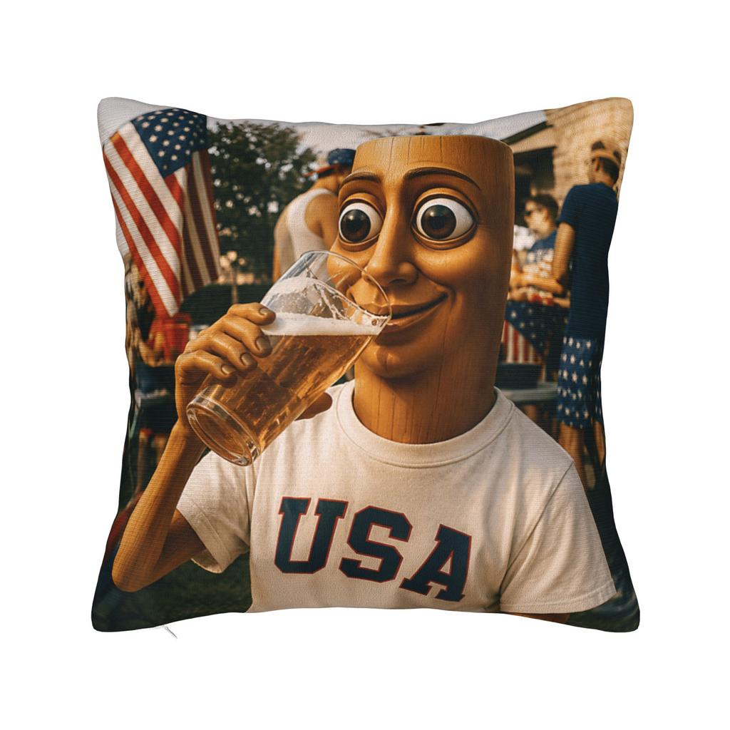 Pillow Case Motion At Your Front Door Tung Sahur John Pork Ai Baby Meme Custom Pillow Cover For Couch Sofa Bedroom Pillowcases