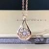 1pc Exquisite Water Drop Synthetic Zircon Necklace, Simple and Versatile in Style, Collarbone Chain