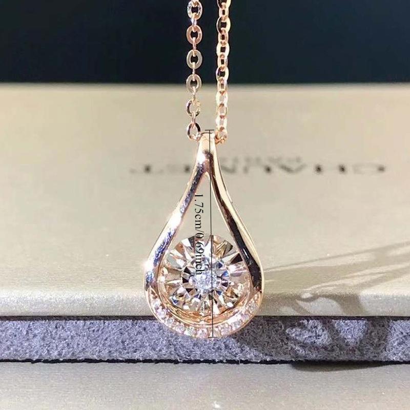 1pc Exquisite Water Drop Synthetic Zircon Necklace, Simple and Versatile in Style, Collarbone Chain