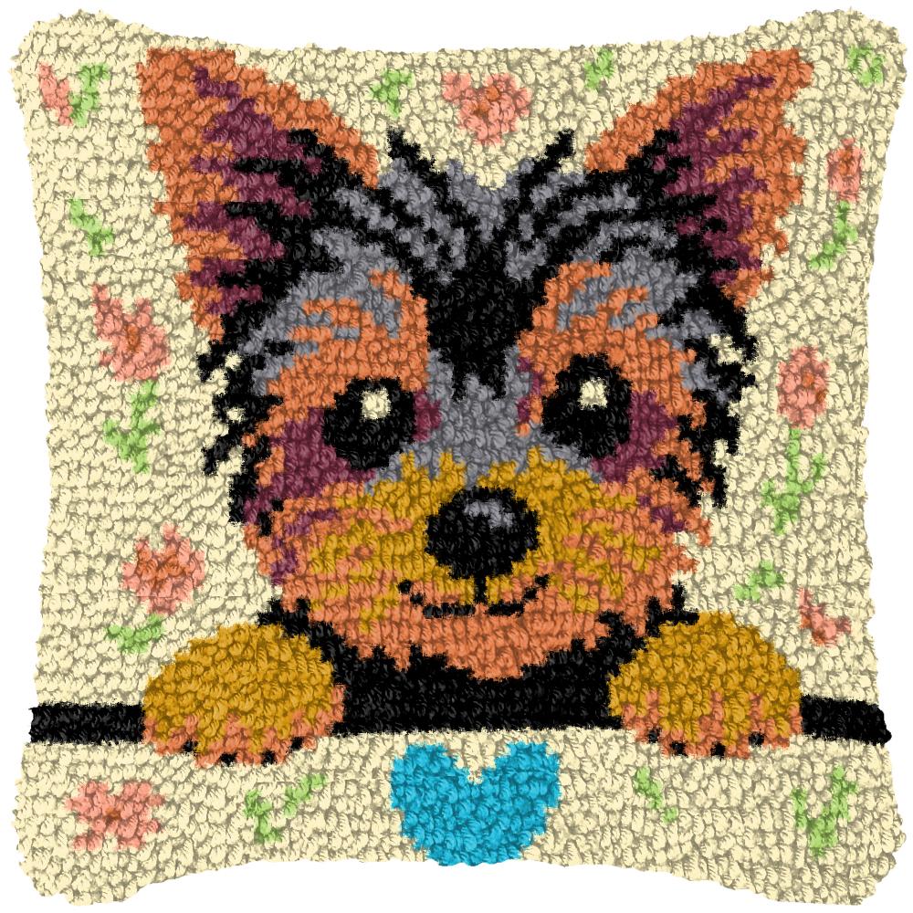 Animal Cat Dog Latch Hook Cushion Kits Pillow Case Crochet Crafts Yarn For Love &Heart Embroidery Cushion Sofa Bed Cover 