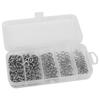 200pcs Assorted 5 Size Split Rings Stainless Steel Fishing Lures Tackle Connectors with Fishing