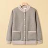 Mother Wife Autumn and Winter Clothes Fleece Clothes Year 0 Grandma Cardigan Jacket Middle Elderly Sweater Jacket