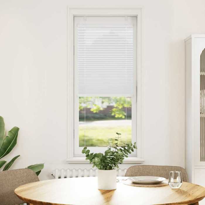 VidaXL Store plissé blanc 50x150 cm largeur du tissu 49,4 cm polyester, store plissé de fenêtre, store accordéon, store 4015490