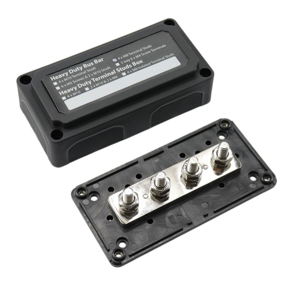 Heavy-Duty Modular Design DC 48v Distribution Block 4 Terminal Studs Power Distribution Block  RV