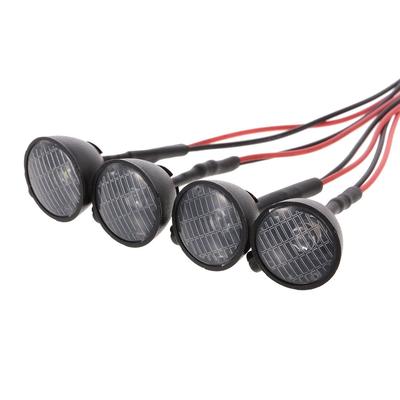 Goolsky RC Car Round LED Lights and Lampshades for RC Crawler Cars HSP REDCAT Axial SCX10 Traxxas 4-Piece Multi-Function 1/10 TRX-4