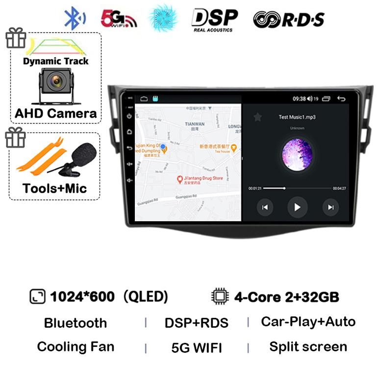 

Android 14 Carplay Auto WIFI+4G LTE Автомагнитола Для Toyota RAV4 Rav 4 2005-2013 Мультимедийный Видеоплеер DSP Навигация GPS Стерео